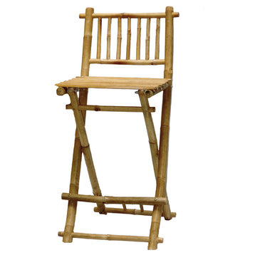Bamboo Chair Folding Bar Stool, Set of 2