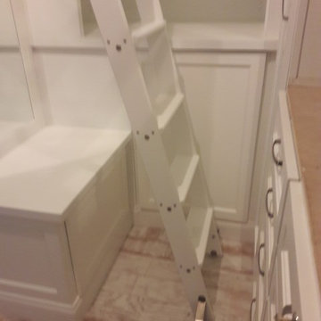 White Master Closet with Ladder