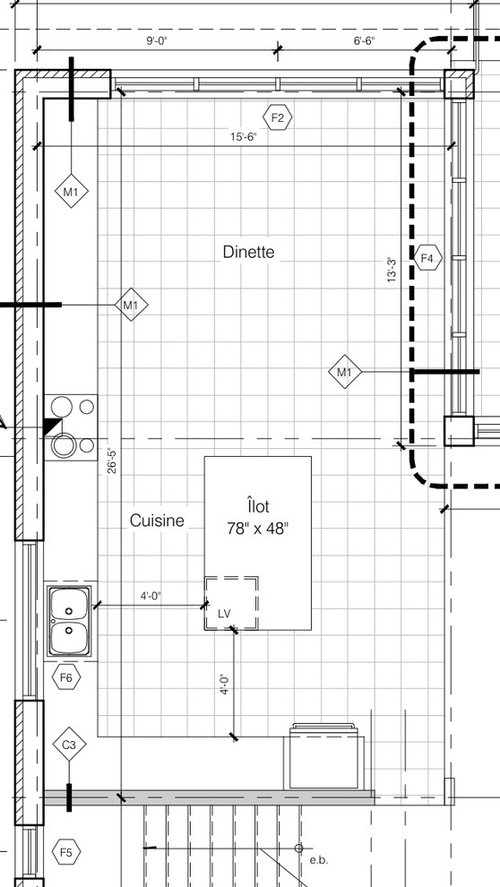 Kitchen appliance layout