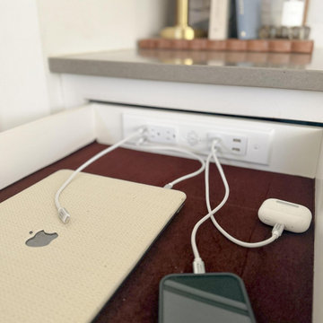 Contemporary Kitchen with In-Drawer Family Charging Station