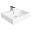 Simple 50.40B.01 Bathroom Sink, Ceramic White, 1 Faucet Hole