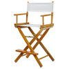 24" Director's Chair With Honey Oak Frame, White Canvas