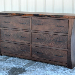 Walnut Dresser with Curved Sides - Dressers