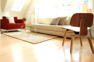 Example of a trendy living room design in Vancouver