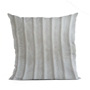 Plutus Off White Soft Snow Faux Fur Luxury Throw Pillow, Off White, 20" x 20"