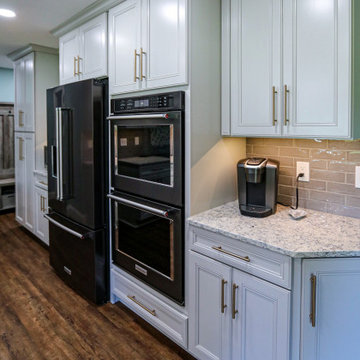 Waypoint Light Gray Kitchen Cabinets and Eternia Quartz Countertops