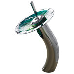 Kraus USA - Glass Vessel Sink, Bathroom Waterfall Faucet, PU Drain, Mount Ring, Chrome - Upgrade your bathroom with a KRAUS vessel sink and faucet combo. The glass vessel sink pairs perfectly with the beautiful bathroom faucet, creating a striking centerpiece that complements any bathroom decor. Comes in a range of colors for a look that's uniquely yours