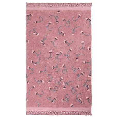 English Garden Machine Washable Rug, Ash Rose/Vintage Nude
