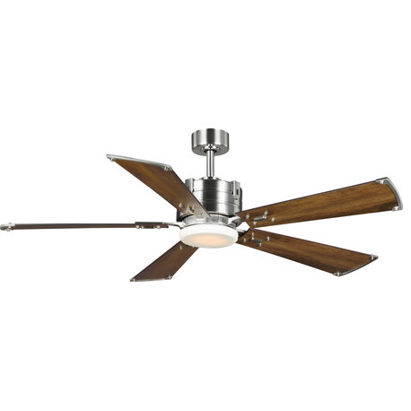 Luxury Transitional Ceiling Fan, Brushed Nickel