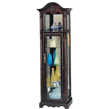 ACME Lindsey Wooden Frame Curio Cabinet with Glass Door in Cherry