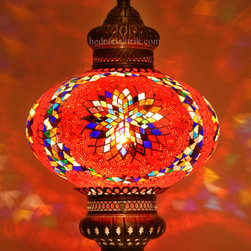 Red Turkish Style Mosaic Pendant Lamp 32 cm - Pendant Lighting