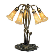 Meyda 16.5" Amber Pond Lily 5-Light Accent Lamp