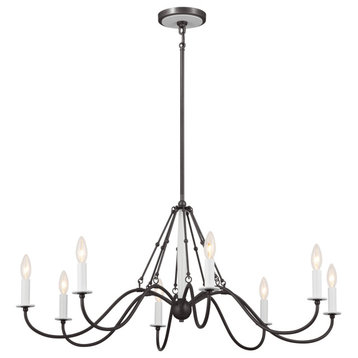 Kichler 52456 Freesia 8 Light 38"W Taper Candle Chandelier - Anvil Iron