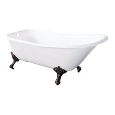 Aqua Eden Single Slipper Clawfoot Tub With Faucet Drillings VCT7D6630NF5