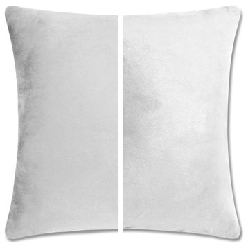 Reversible Cover Throw Pillow, 2 Piece, White Dandelion, 24x24, Memory Foam