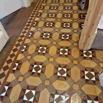 Restoration of a Carpet Covered Victorian Tiled Hallway Floor in Lincoln