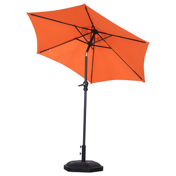 Ainfox 7.5' Patio Market Umbrella Without Base, Red