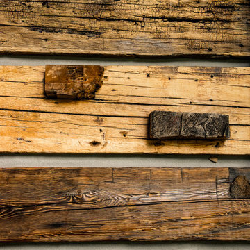 Hand Hewn Slab Siding with Original Joinery