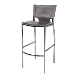 Vera Chrome Bar Stool | Grey (Set of 2) - Bar Stools And Counter Stools