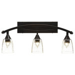 Toltec Lighting - Toltec Lighting 173-BC-461 Bow - Three Light Bath Bar - Bow 3 Light Bath Bar Shown In Black Copper Finish with 4.5" Clear Bubble Glass.Assembly Required: TRUE