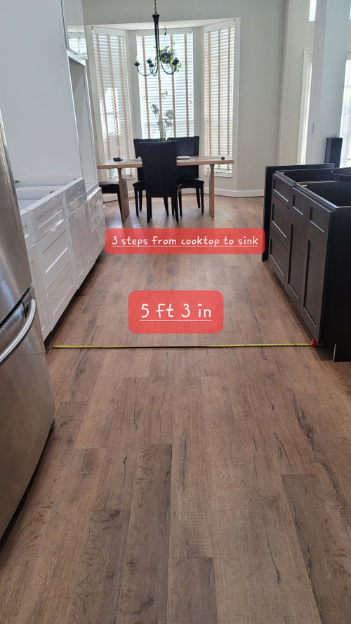 Space between island and counter