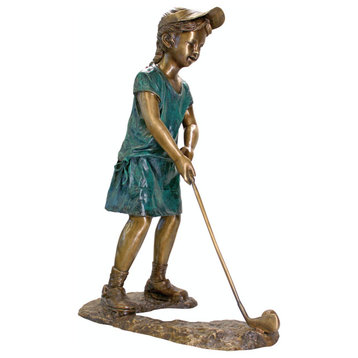 Gabrielle Girl Golfer Bronze Statue