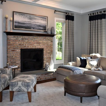 Blues and Gray Family Room -- Deena Doherty