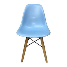 Eiffel DSW Chair for Kids Wooden Natural Legs Mid-Century Modern, Blue