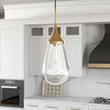 Ambrose 8.63 Wide Pendant with Glass Shade in Brass/Clear