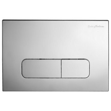 Wall Mount Dual Flush Actuator Plate, Rectangle Push Buttons, Polished Chrome