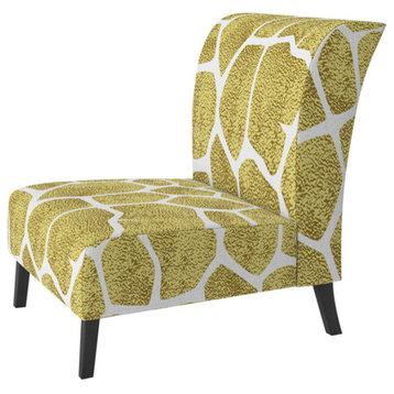 Gold Giraffe Pattern Chair, Slipper Chair
