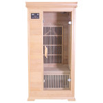 Therapy Spa - 'P-01' Single-Person Far Infrared Sauna Hemlock Wood Tempered Glass 110v 15 amp - Single-Person Indoor Far Infrared Sauna Fully Accessorized with Wireless Speakers