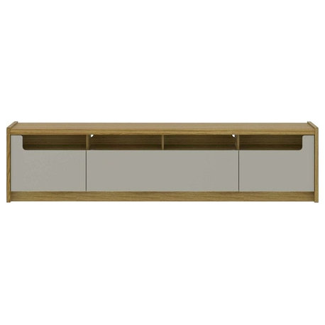 Manhattan Comfort Munoz Wood TV Stand for TVs up to 75" in Gray