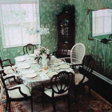 hand painted wallpaper Birds and flower panoramic design