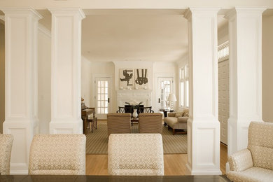 Example of a minimalist family room design in Atlanta