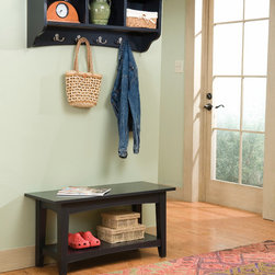 Black Bench and Shelving Unit with Hooks, Shaker Cottage Collection - Products