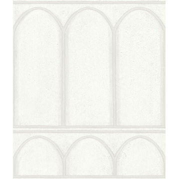 MN1830 Arches White / Pearl Wallpaper by York Wallcoverings