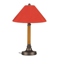 Patio Living Concepts - Patio Living Concepts Bahama Weave 34 in. Mocha Cream Outdoor Table Lamp with - Table Lamps