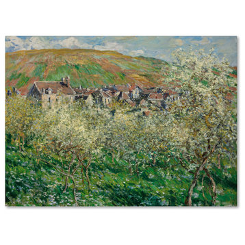 Monet 'Flowering Plum Trees' Canvas Art, 24 x 18