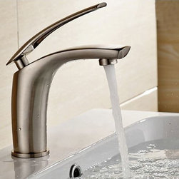 Ancona Deck Mounted Single Handle Faucet with Hot/Cold Water Mixer - Bathroom Sink Faucets