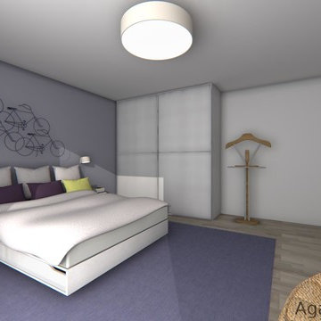 Bedroom with bicycles