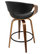 Symphony Counter Stool, Set of 2, Walnut Wood/Black PU/Black Metal