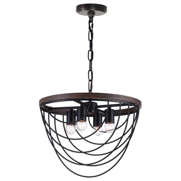 Gala 4 Light Chandelier With Black Finish