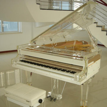 TN-275 CRYSTAL SELF PLAYING CONCERT GRAND PIANO - TRANSPARENT