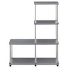 Convenience Concepts Designs2Go Multi Shelf L Bookshelf in Gray Wood Finish
