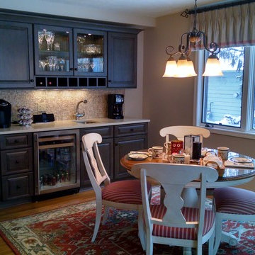 Transitional Kitchen with breakfast bar