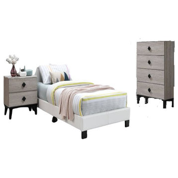 Formia 3 Piece Wooden Full Size Bedroom Set