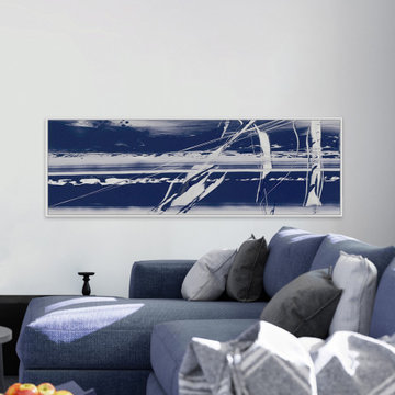 "Alternating Current IV" Floater Framed Painting Print on Canvas