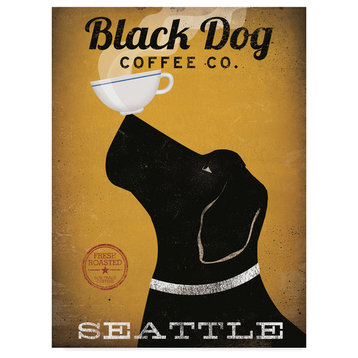 Ryan Fowler 'Black Dog Coffee Co Seattle' Canvas Art