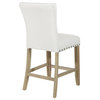 Preston 24" Counter Stool in White Faux Leather with Antique Bronze 2-Pack
